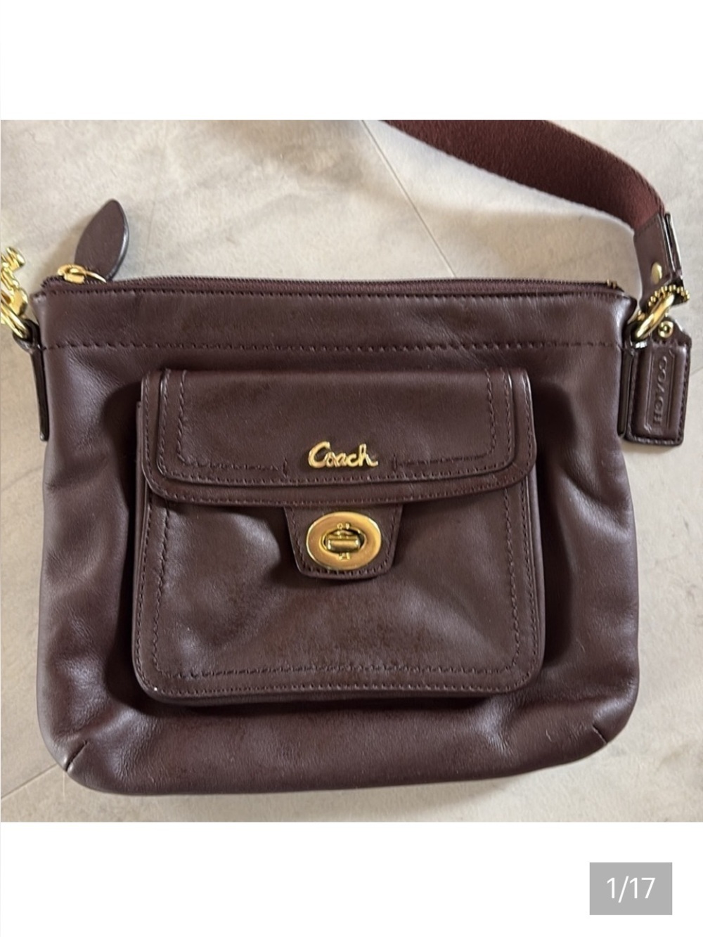 Coach  Vintage leather essential Crossbody/shoulder Bag  dark brown  Like new